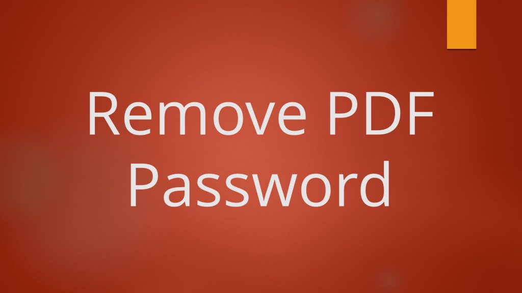 Remove Password from PDF