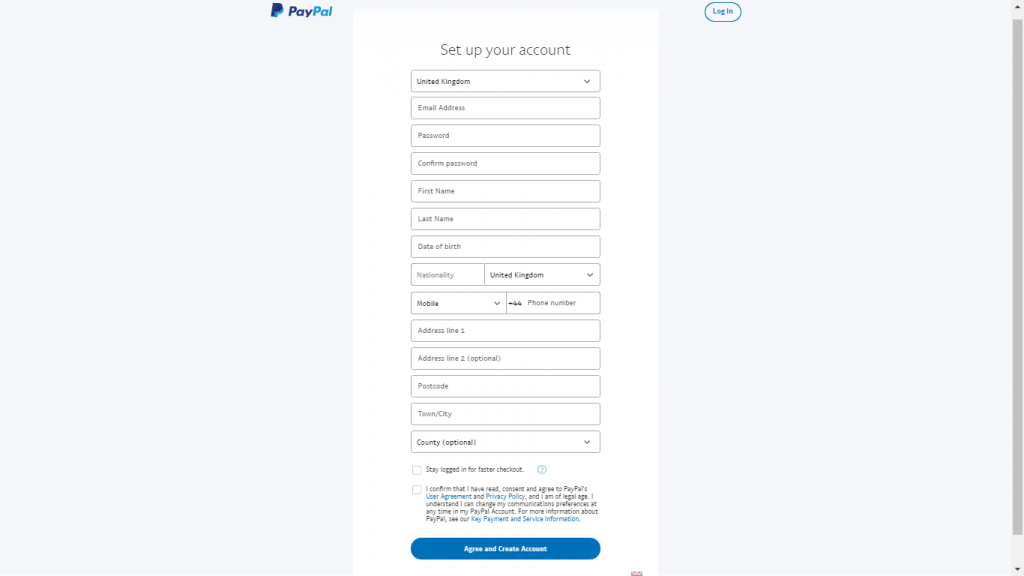 paypal account details
