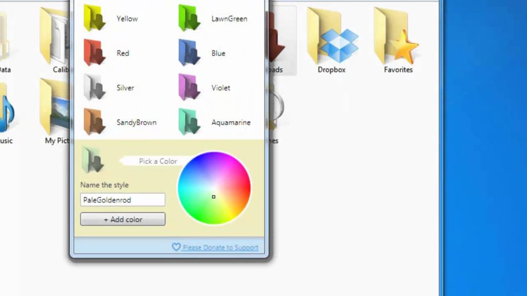 windows 10 folder color