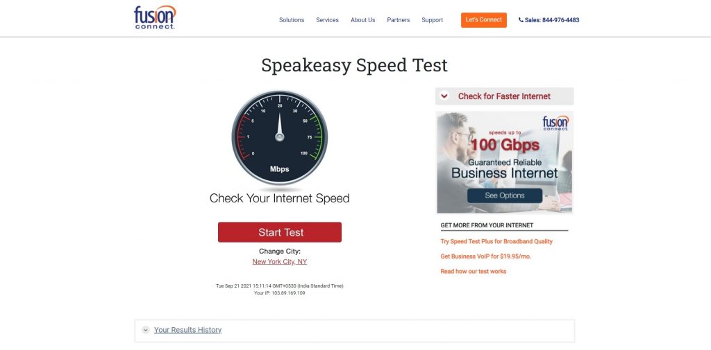 Speakeasy Speed Test